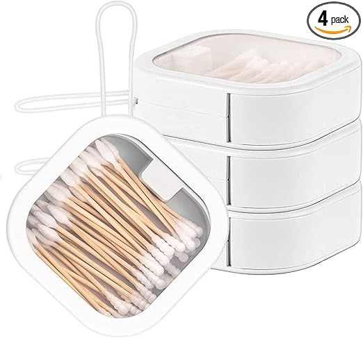 Nvhaly 4 Pcs Hair Tie Organizer, Portable Hair Tie Containers Storage Box Small Stackable Hair Ti... | Amazon (US)