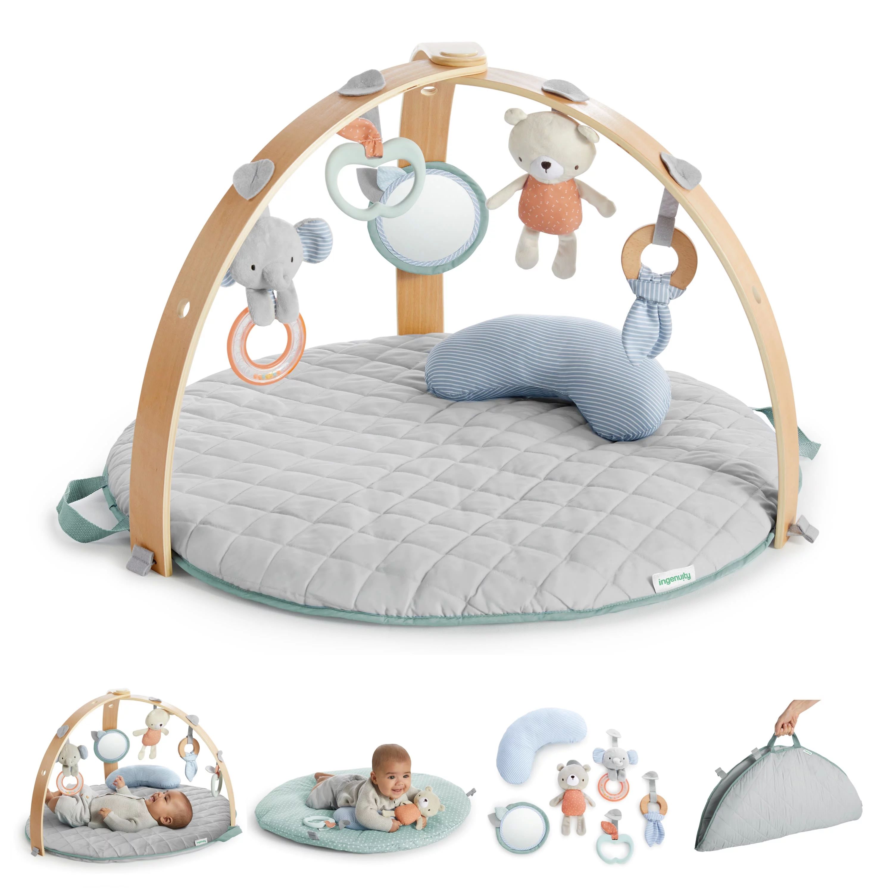 Ingenuity Cozy Spot Reversible Baby Activity Gym & Tummy Time Play Time with Self Storage | Walmart (US)