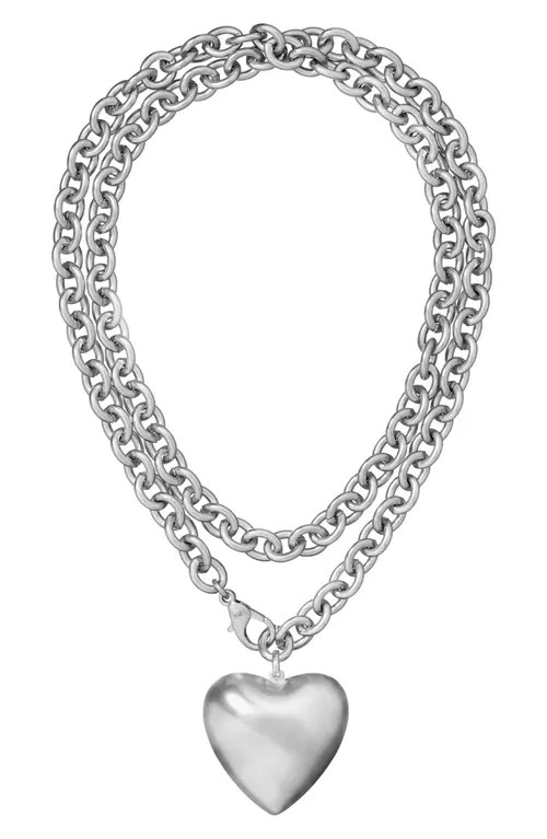 ROXANNE ASSOULIN Puffy Heart Pendant Necklace in Silver at Nordstrom | Nordstrom