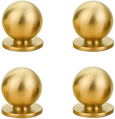 RZDEAL 4pcs 19MM Diameter Round Solid Brass Pulls Antique Cabinet Drawer Small Handles Modern Min... | Amazon (US)