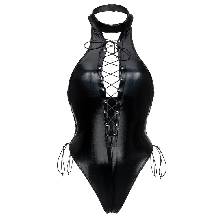 Fashion Lingerie Bodysuit for Women Artificial Leather Leather Elastic Leotard - Walmart.com | Walmart (US)