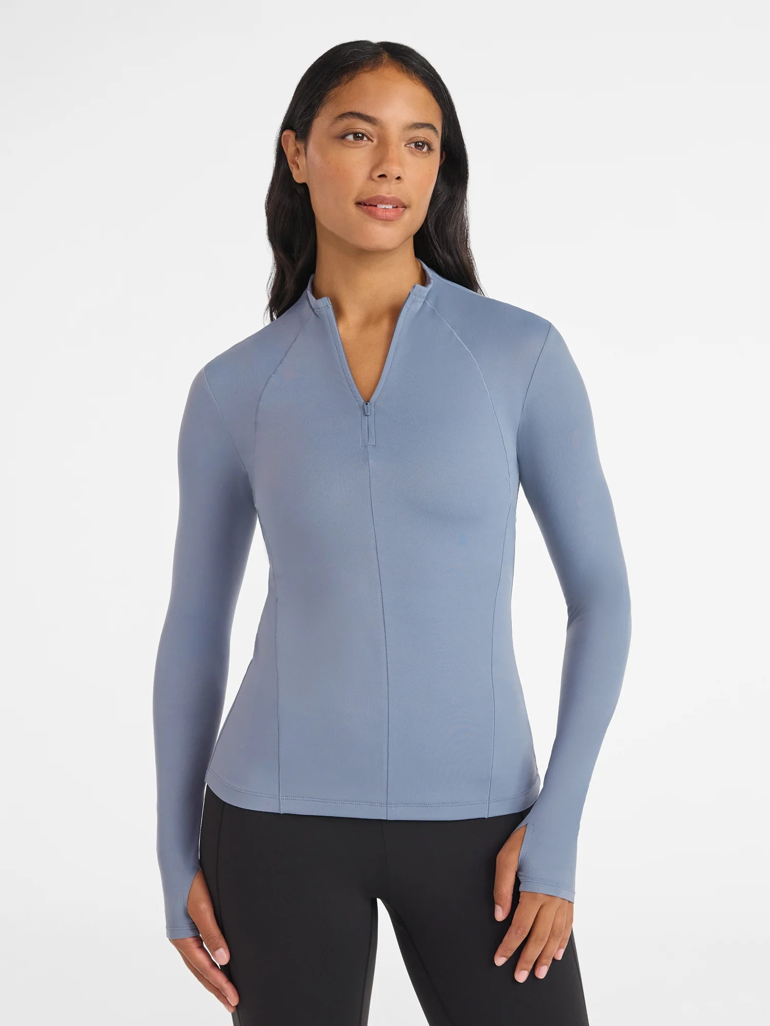Avia Women's and Women's Plus SoftSculpt Quarter Zip Long Sleeve Top, Sizes XS-4X | Walmart (US)