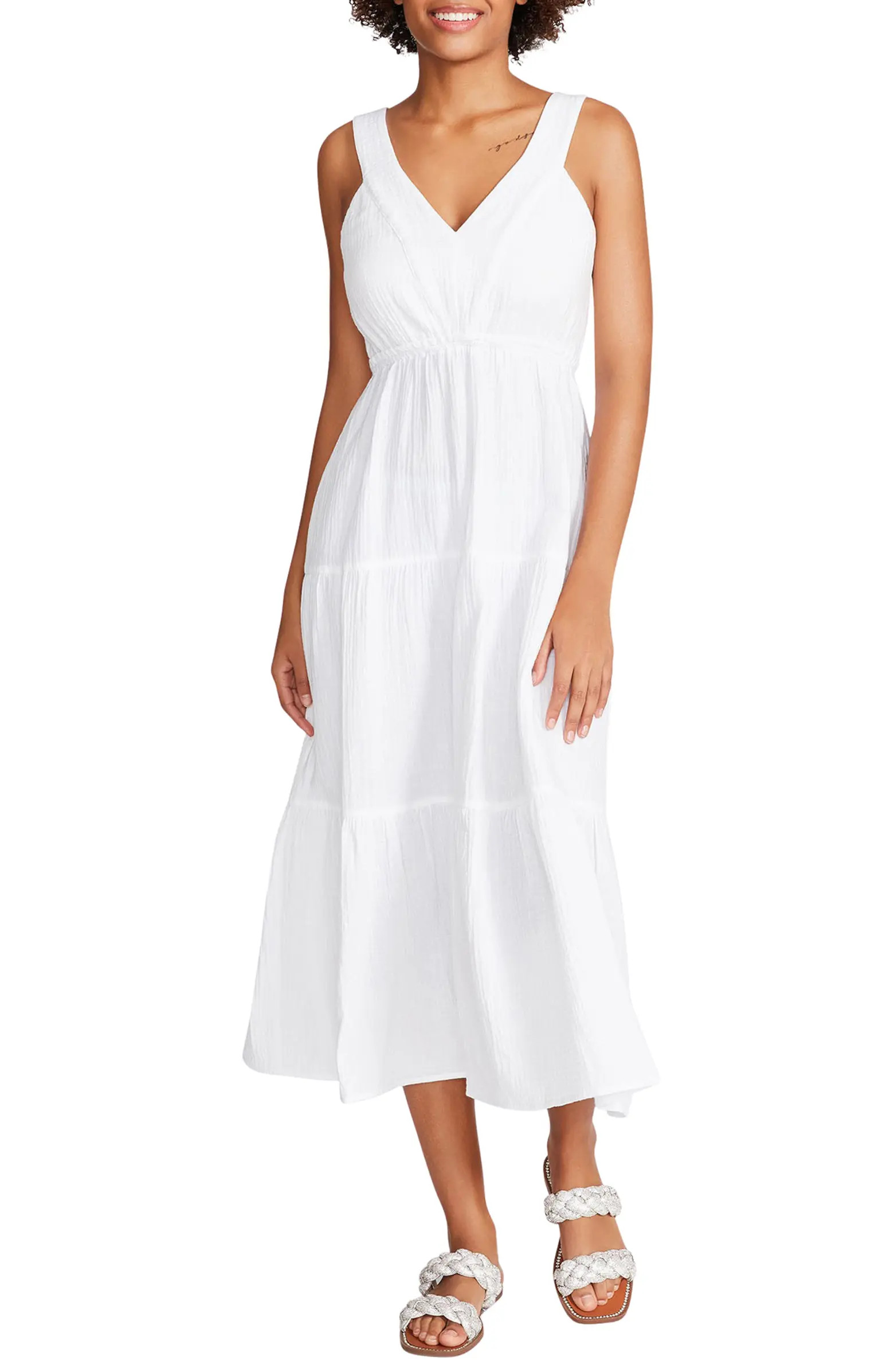 Steve Madden Amira Tiered Cotton Midi Dress | Nordstrom | Nordstrom