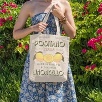 Positano Italy Limoncello Cotton Canvas Tote Bag, Amalfi Coast Trip Beach Tote, Italian Honeymoon Travel Gift, Destination Wedding Gift Bag | Etsy (US)