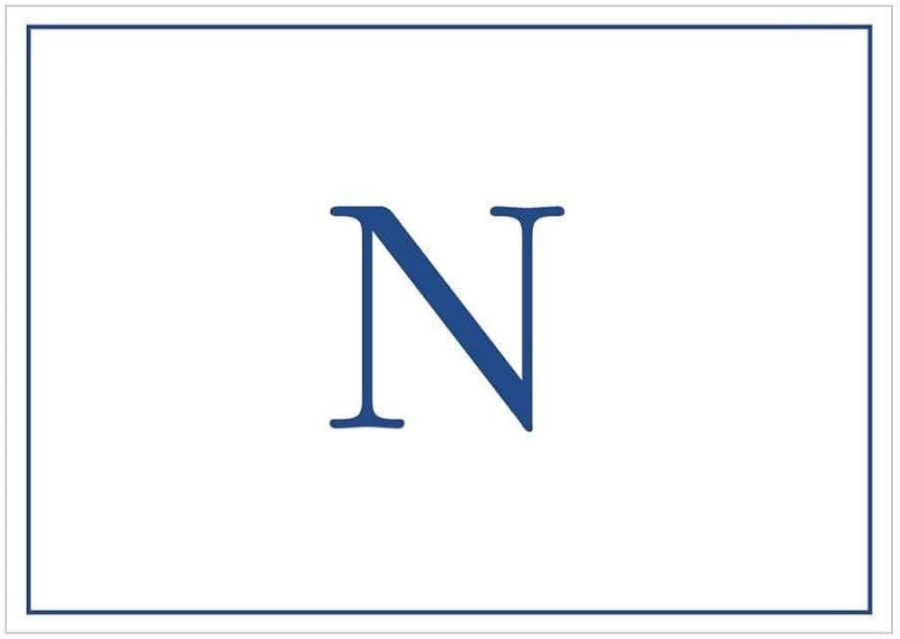 Caspari Navy Embossed Initials Boxed Note Cards in Letter N, 16 Cards & Envelopes | Amazon (US)