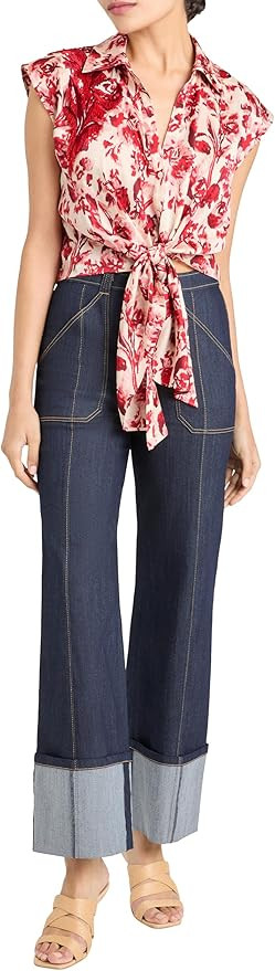 Cinq à Sept Women's Floral Ribbons Sleeveless Marianna Top | Amazon (US)