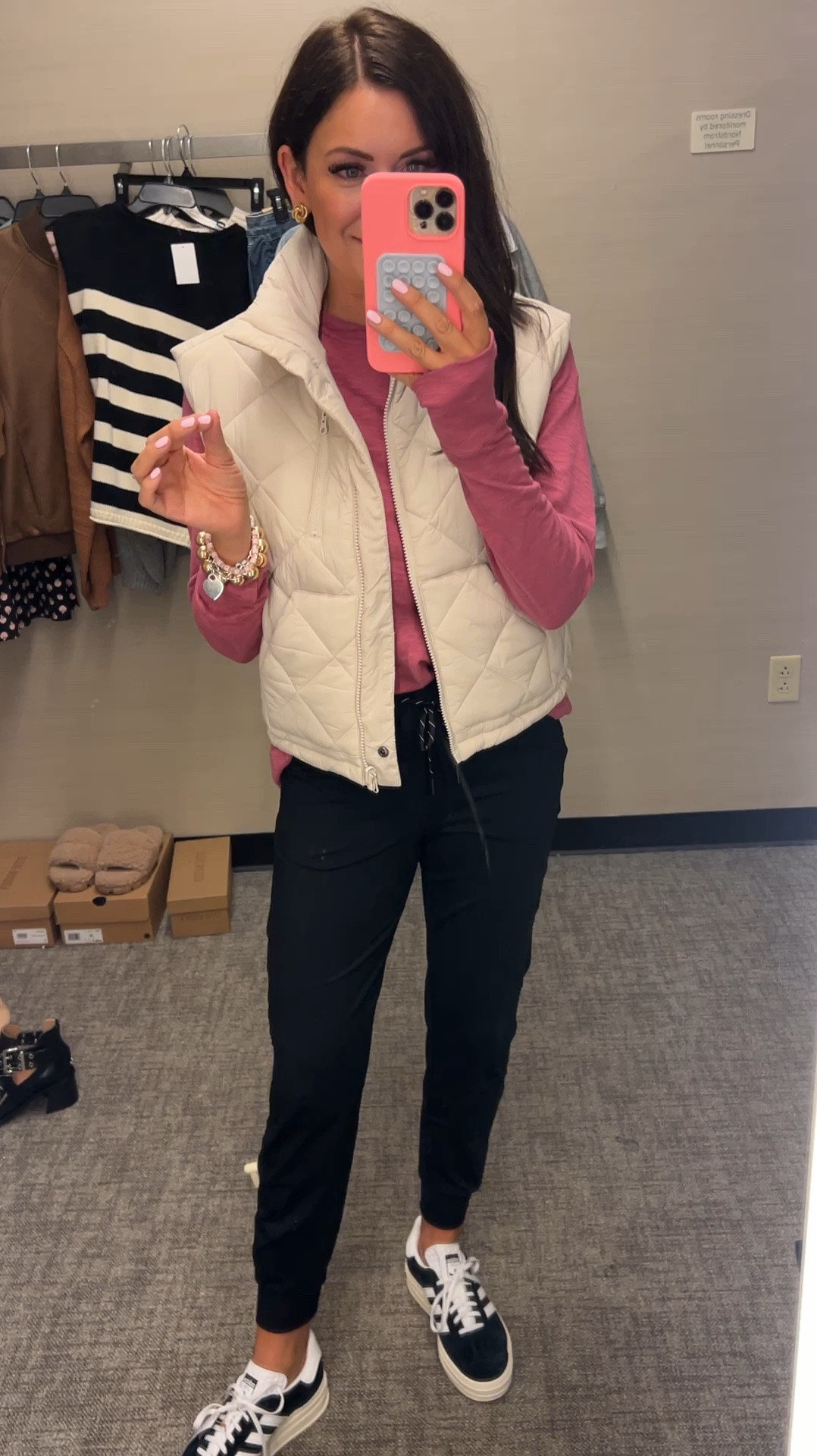 NSALE ATHLEISURE OUTFIT
Vest in an xs
Medium tee
Xs joggers
Go down 1/2 a size in sneakers 

#LTKSummerSales #LTKSaleAlert #LTKxNSale