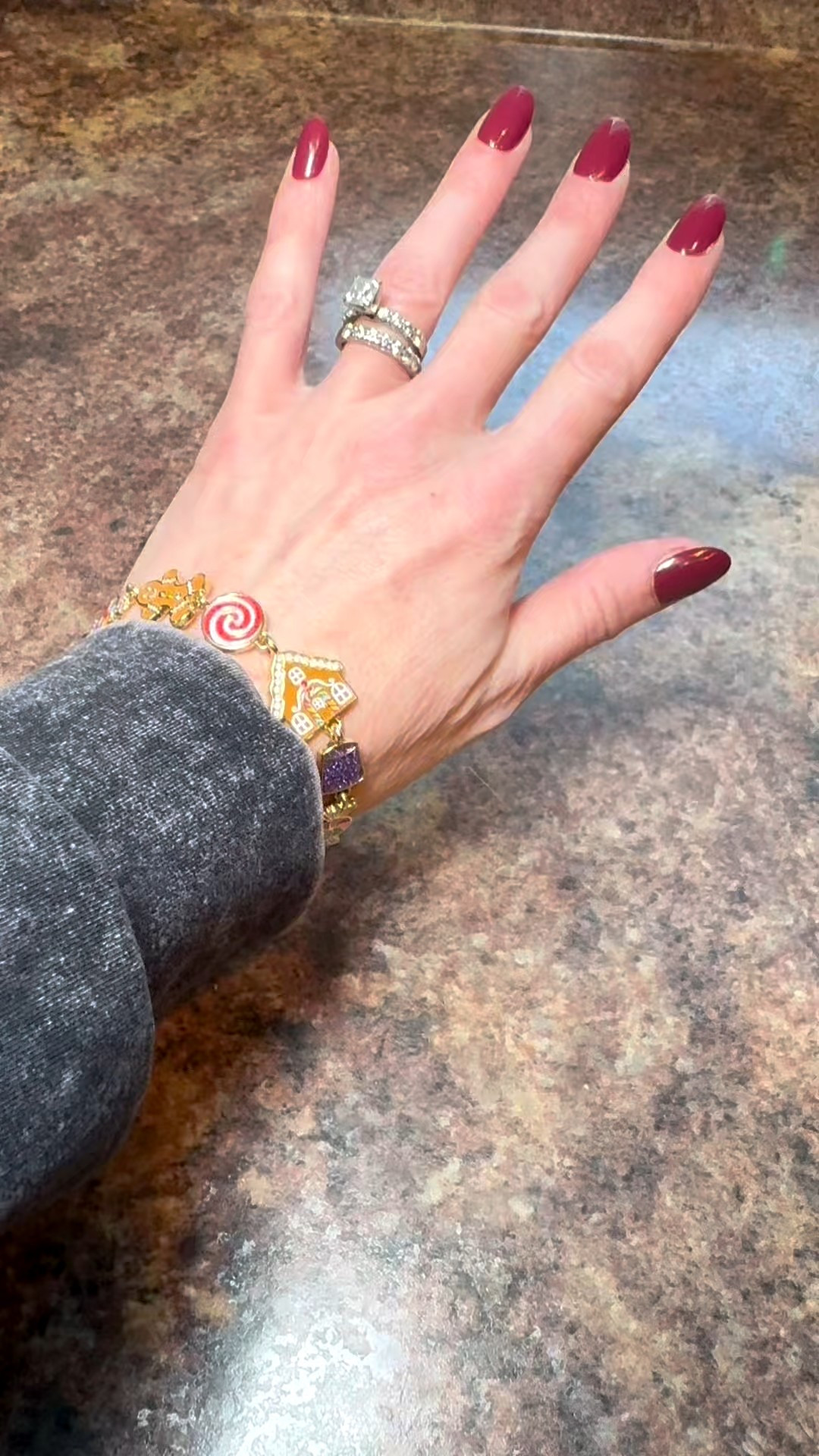 Berry Maroon Press On Nails. Christmas Bracelet. Christmas Candy Bracelet. 

#LTKBeauty #LTKselfcare #LTKOver40