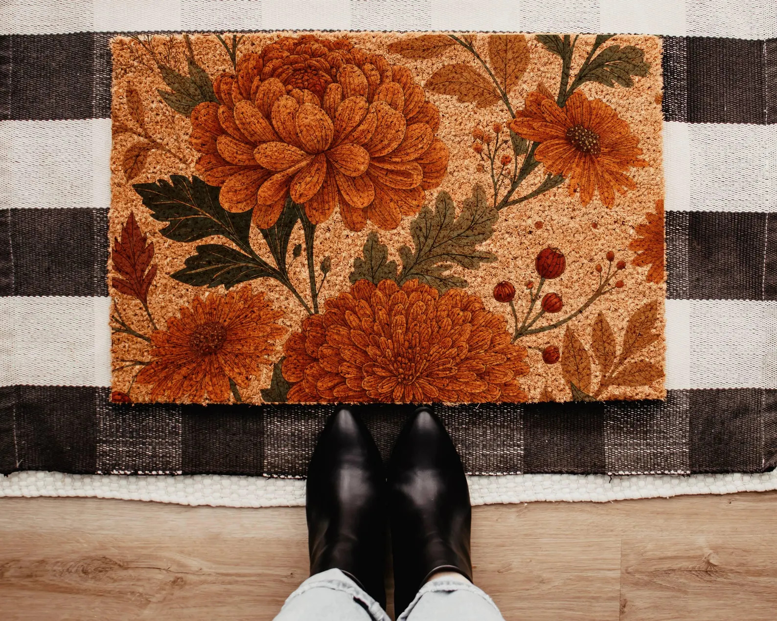 Fall Doormat , Cute Autumn Welcome Mat , Front Porch Decor , Happy Fall Y'all , Cozy Halloween En... | Etsy (Global)