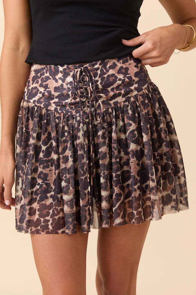 Star-crossed Lovers Leopard Print Corset Skort | Pink Lily