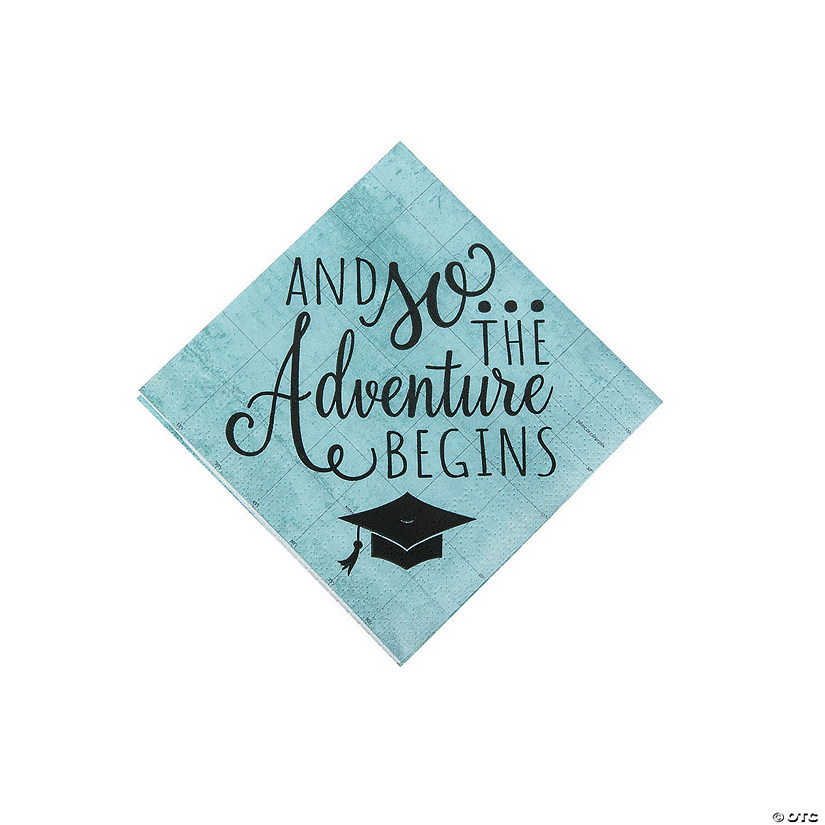 5" Grad Adventure Slate Blue Paper Beverage Napkins - 16 Ct. | Oriental Trading Company