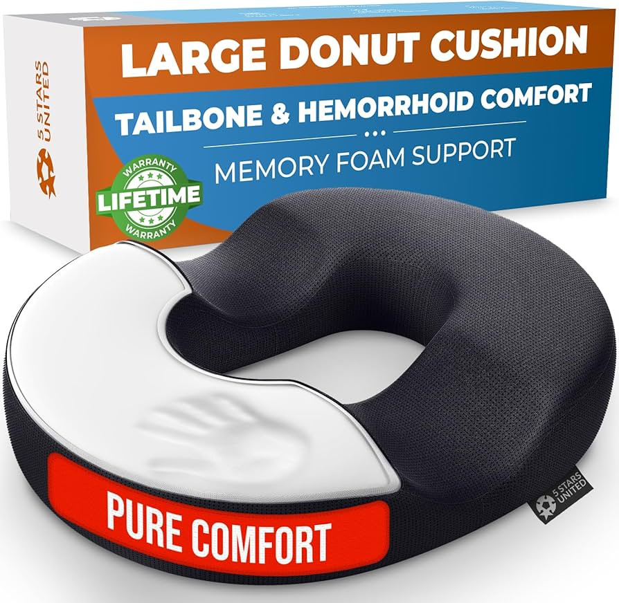 5 STARS UNITED Donut Pillow Hemorrhoid Tailbone Cushion – Large Cushion for Pain Relief – Coc... | Amazon (US)