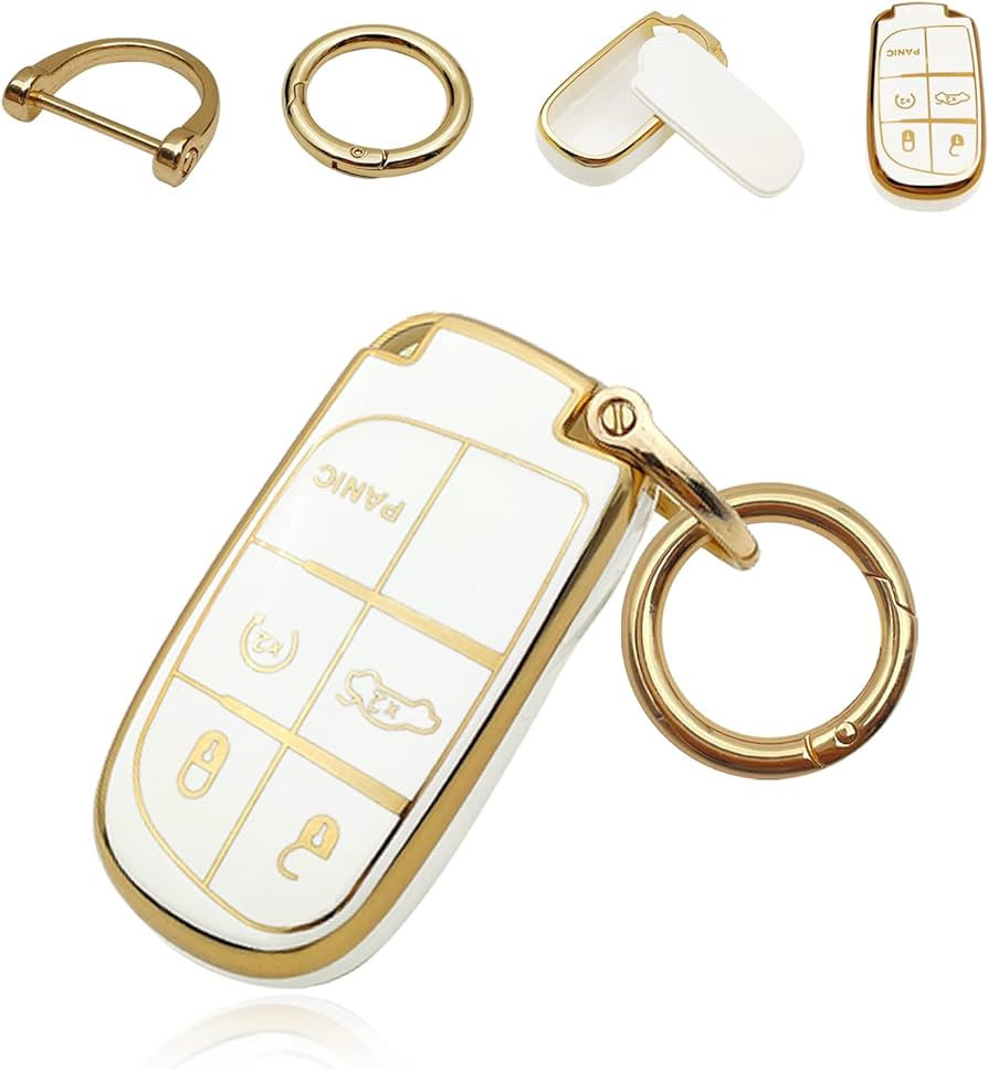 RBOKO for Jeep Key Fob Cover Keychain Soft Full Protection Key Case Shell, Car Accessories for Ma... | Amazon (US)