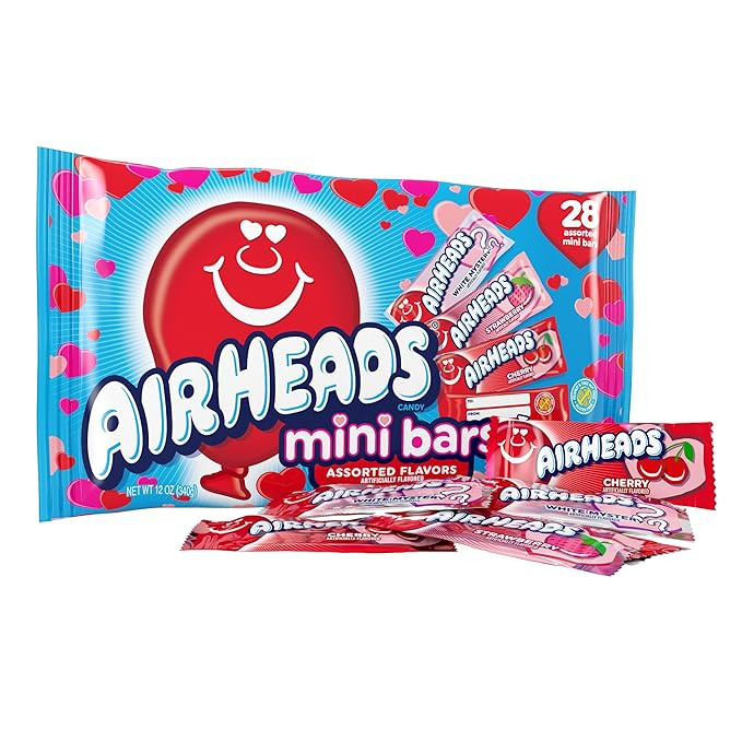 Airheads Mini Bars, Valentine's Day Candy Variety Bag, Individually Wrapped Bulk Candy for Adults... | Amazon (US)
