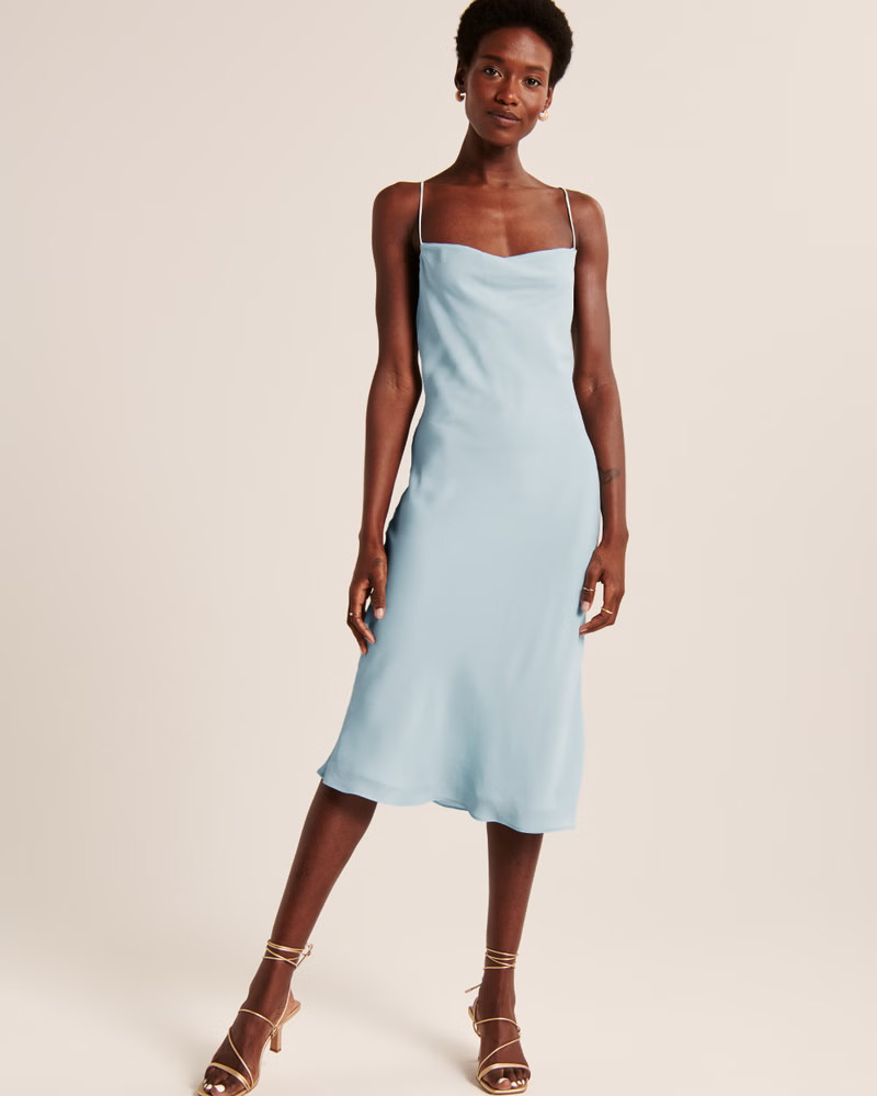 Cowlneck Slip Midi Dress | Abercrombie & Fitch (US)