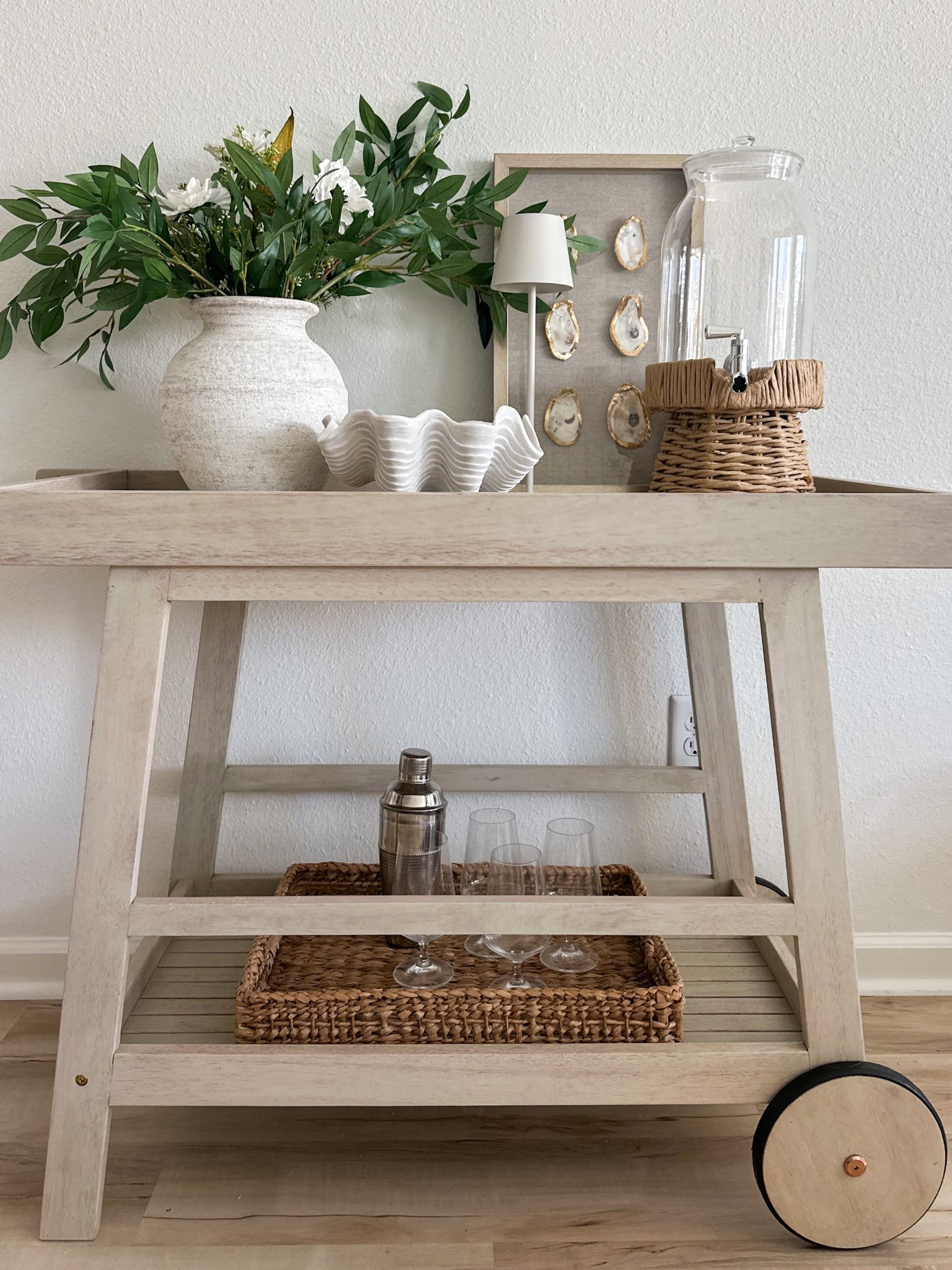 Summer bar cart 🐚🤍🪴

#LTKSeasonal #LTKSummerEdit #LTKHome