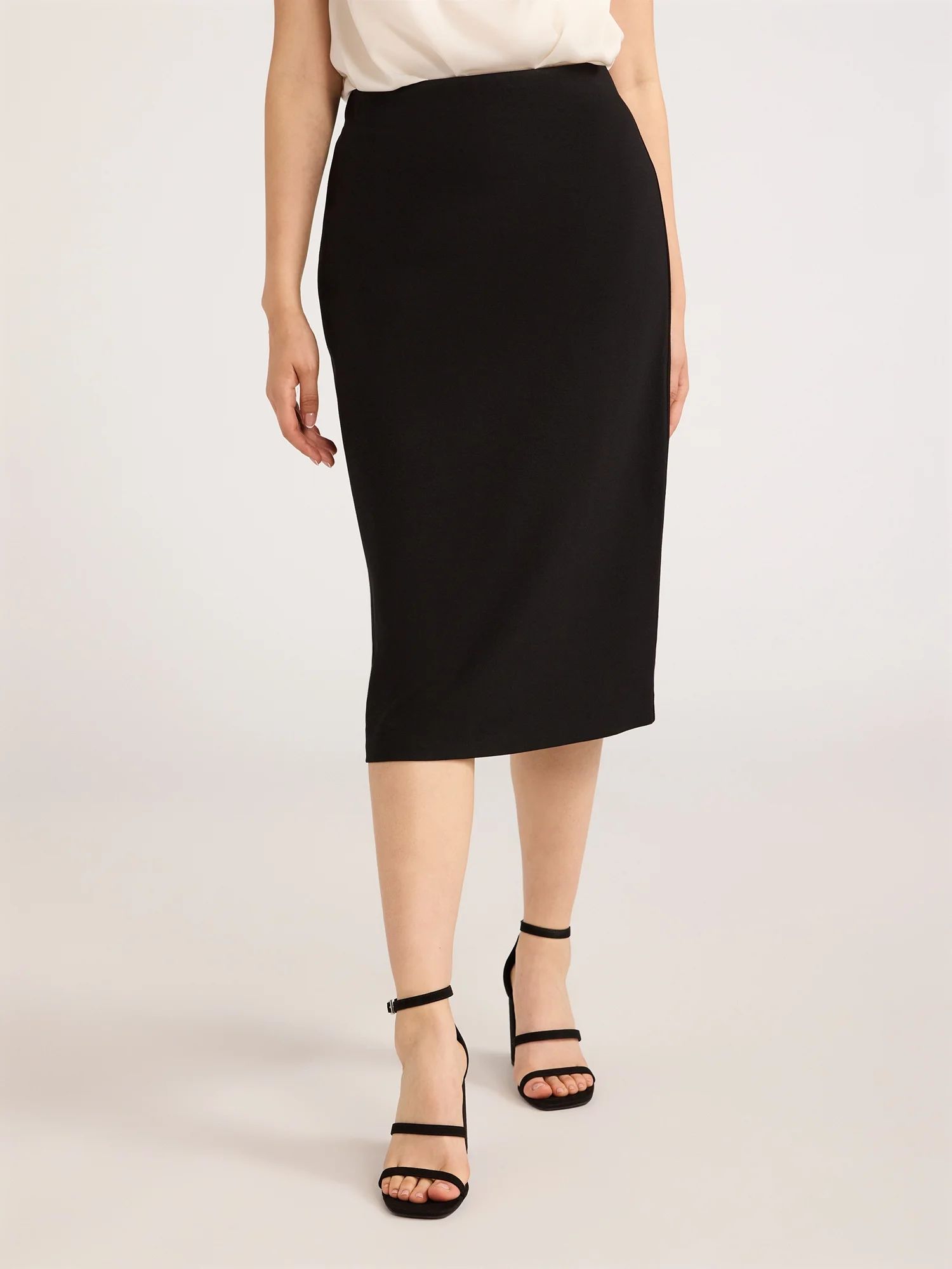 Scoop Women’s Pull-On Ponte Midi Pencil Skirt, Sizes XS-XXL | Walmart (US)