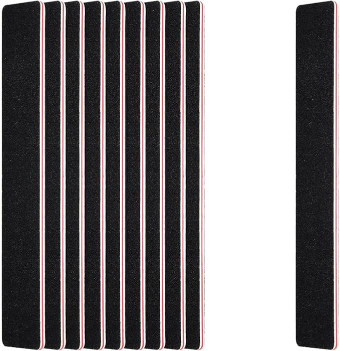 10 Pack 100/180 Grit Nail Files, Black Professional Reusable Emery Boards Manicure Tool for Acryl... | Amazon (US)