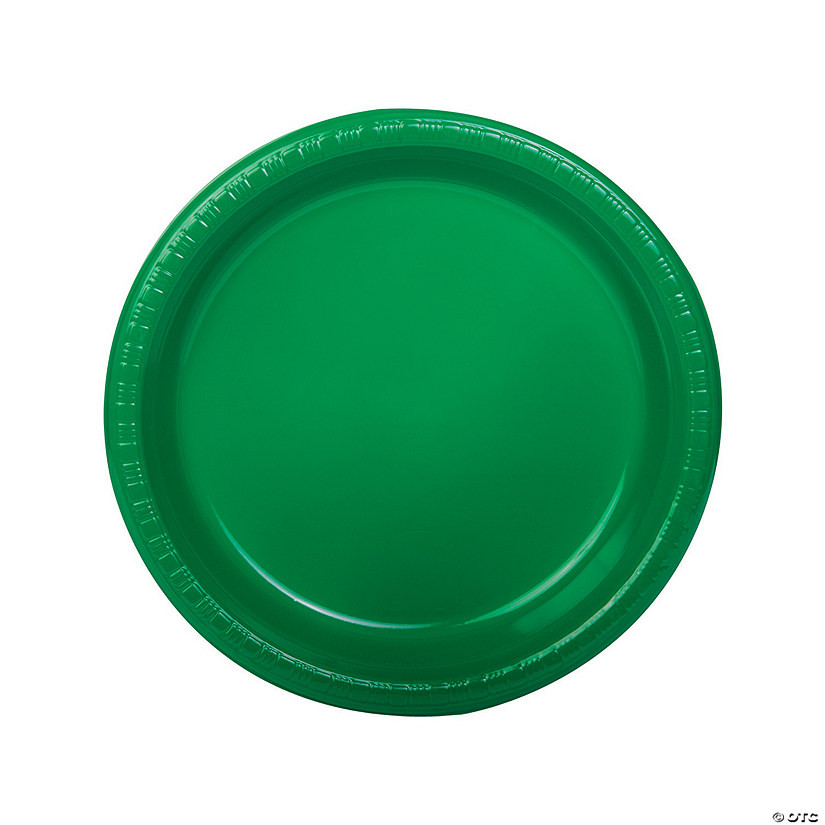 9" Green Disposable Plastic Dinner Plates - 20 Ct. | Oriental Trading Company