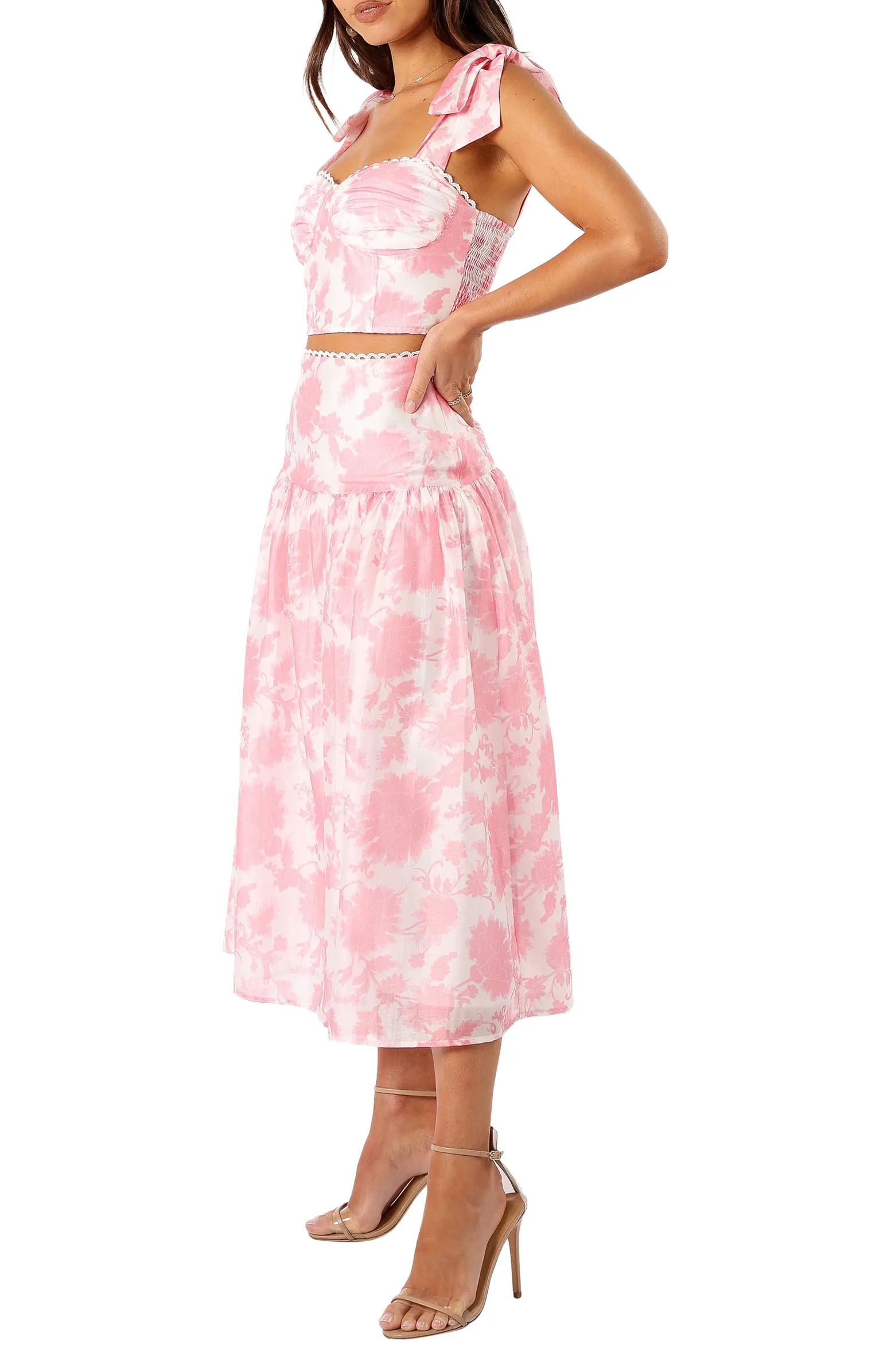 Elle Floral Top & Midi Skirt Set | Nordstrom