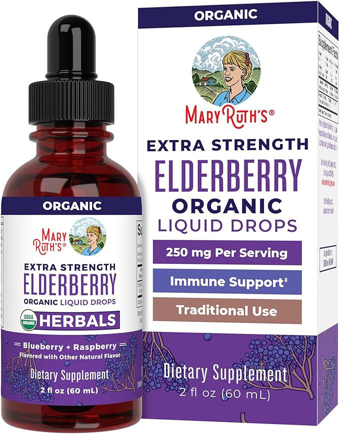MaryRuth Organics Elderberry Syrup Extra Strength, USDA Organic Elderberry, Sugar Free Adults & K... | Amazon (US)