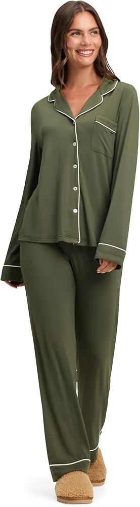 Cozy Earth 100% Viscose From Bamboo Long Sleeve Pajama Set For Women - Button-Up Sleepwear | Amazon (US)