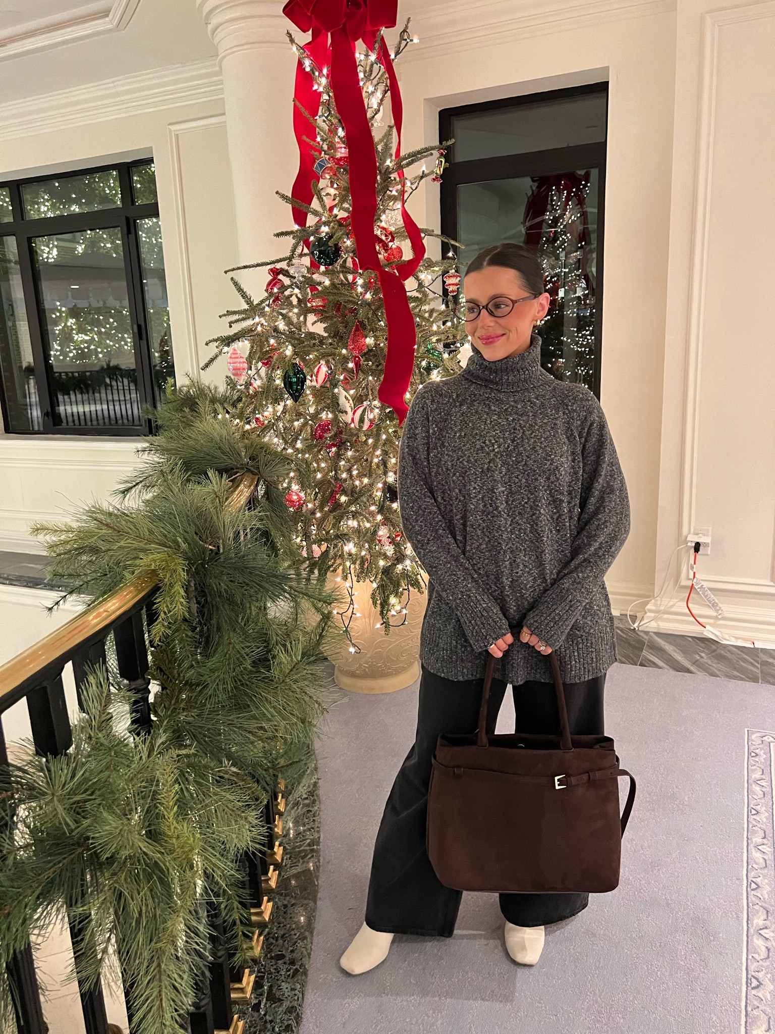 top: medium petite 
Bottom: 26 petite 

#oldnavy #turtleneck #abercrombie #curvelove #wideleg #denim #bluelightglasses 

#LTKootd #LTKSeasonal #LTKPetite