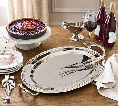 Heritage Silver Oval Turkey Platter | Pottery Barn (US)