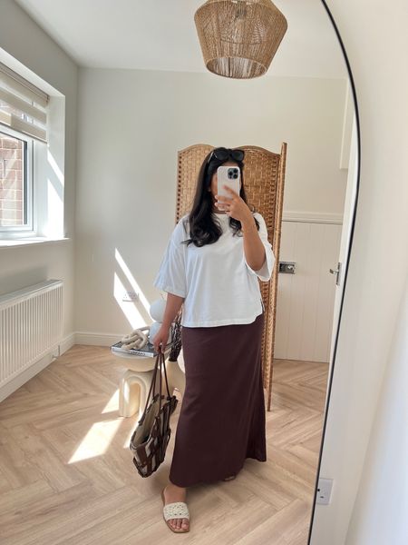 the perfect white tshirt paired with a linen skirt 

- Eur S in tshirt and 10 in skirt 
petite fashion , modest styling , modest wear , linen 

#LTKstyletip #LTKSeasonal #LTKfindsunder50