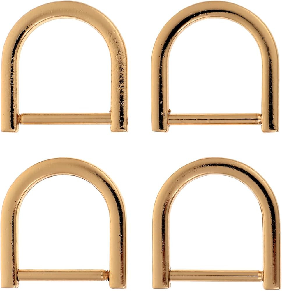 Artibetter D-Rings Screw in Shackle: 4pcs Zinc Alloy Horseshoe U Shape D Ring Buckles for DIY Leather Craft Purse Keychain Accessories (Gold) | Amazon (US)