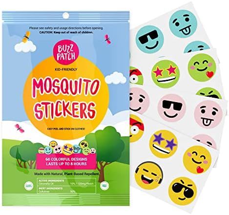 Amazon.com: BuzzPatch Mosquito Patch Stickers for Kids (60 Pack) - The Original All Natural, Plan... | Amazon (US)