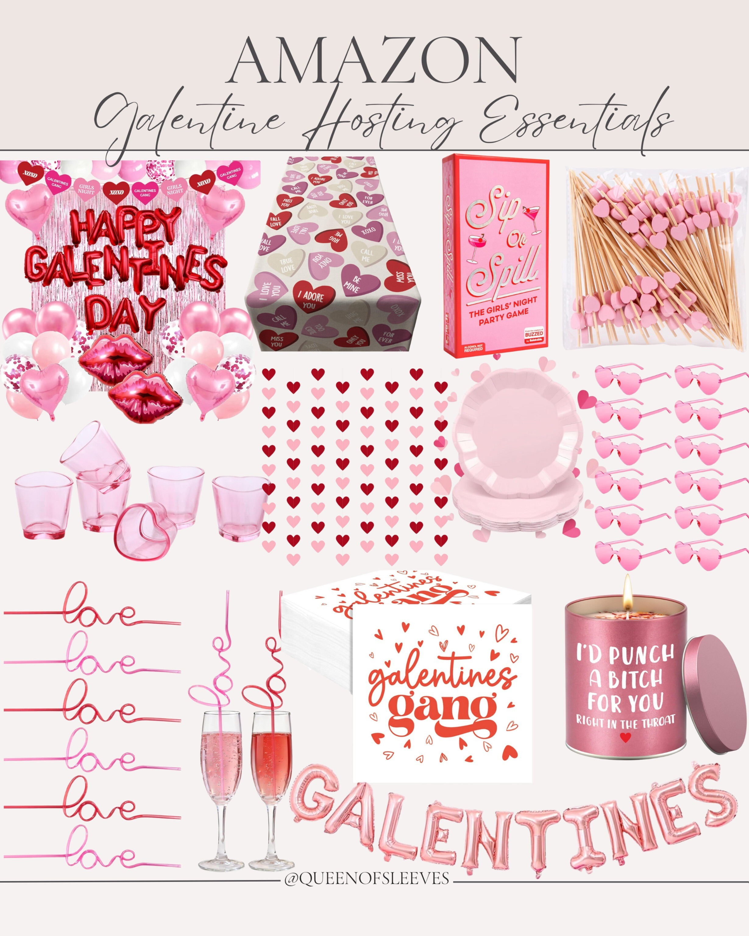 Galentine's Day party prep made easy! 💗 Everything you need to host the ultimate celebration with your girls - from adorable pink decorations and heart-themed tableware to fun party games and photo props. Galentine's Day / Galentine's Day party / Galentine's Day decorations / Valentine's Day party / girls night party supplies / pink party decorations / Galentine's Day ideas / Valentine's Day girls party / pink tableware / heart decorations / Galentine's brunch / girls party ideas / Amazon party supplies / Valentine's party decor / Galentine's Day hosting / pink party essentials / Valentine's celebration / friendship celebration / anti-Valentine's Day / girls night in / Galentine's party theme / pink aesthetic party / heart party supplies / Valentine's hostess gifts / Galentine's Day 2026

#LTKValentine #LTKSeasonal #LTKHome