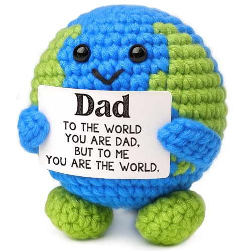 Dad Gifts from Daughter Son Wife Mens Fathers Day Birthday Gift for Dad Bonus Step New Daddy Father in Law Easter Basket Stuffers Gift Idea I Love You Papa Positive Crochet Animals Earth Decor | Amazon (US)