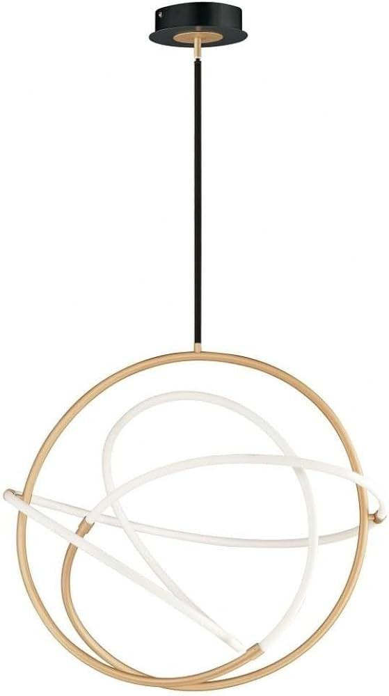 ET2 Lighting E25096-01BKGLD Mobius - 31.5 Inch 40.3W 1 LED Pendant, Black/Gold Finish with White ... | Amazon (US)
