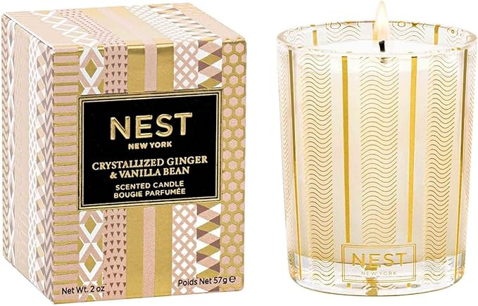 NEST New York Scented Votive Candle, Crystallized Ginger & Vanilla Bean - 2 oz - Up to 28-Hour Bu... | Amazon (US)