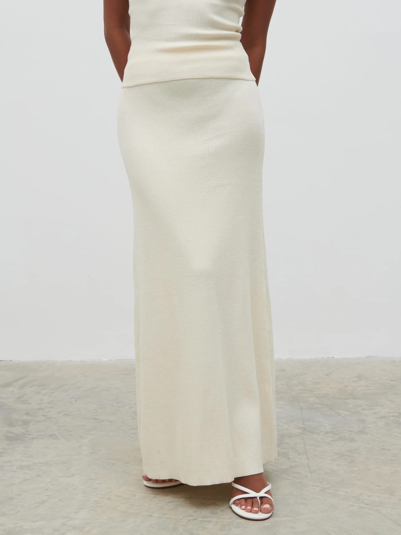 Reese Midaxi Knit Skirt - Cream | Pretty Lavish (UK)