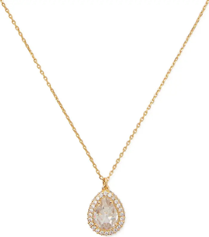 kate spade new york cubic zirconia pavé halo mini pedant necklace | Nordstrom | Nordstrom