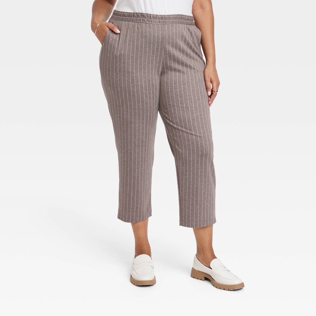 Women's High-Rise Regular Fit Tapered Ankle Knit Pants - A New Day™ | Target
