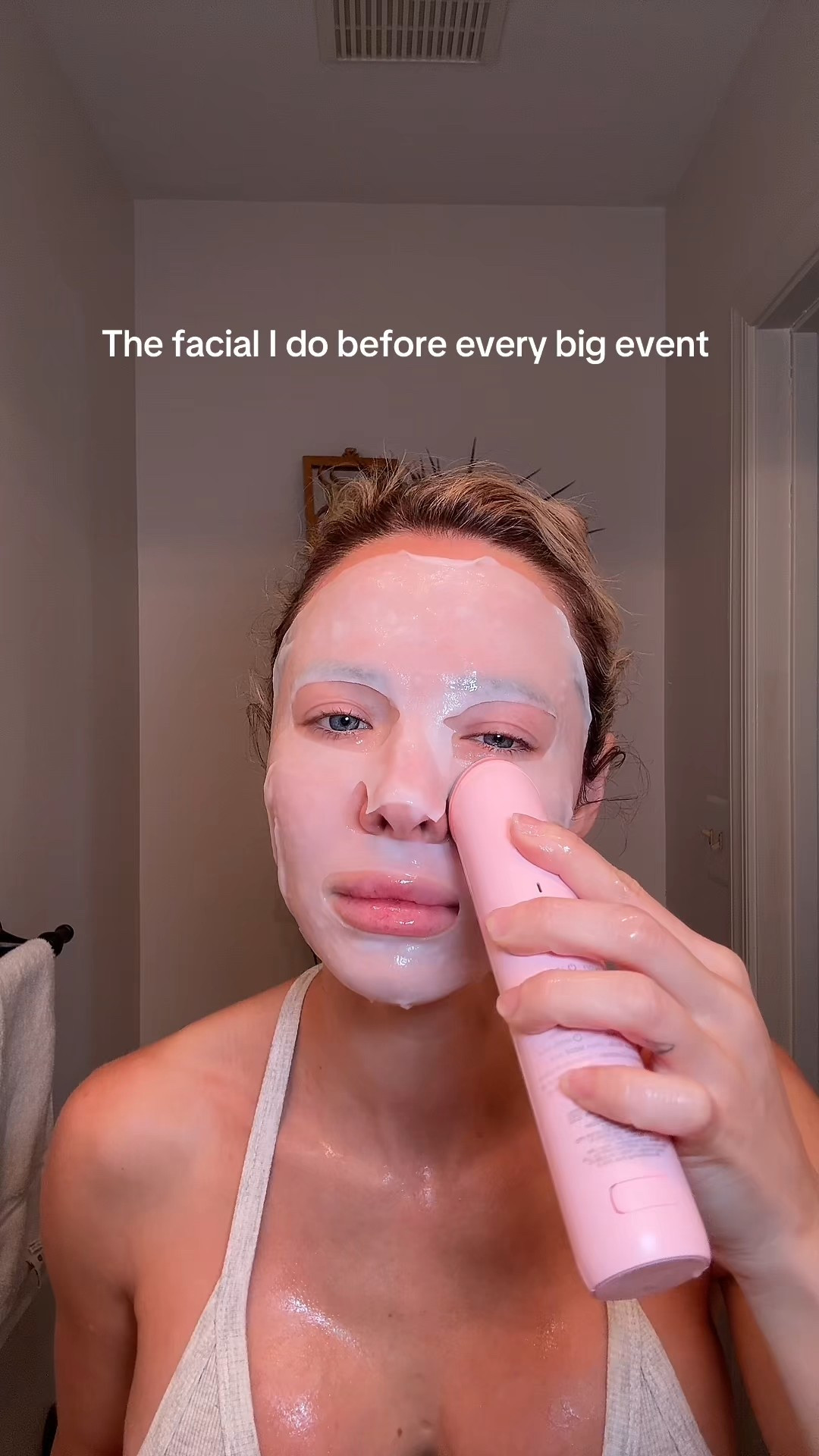 My full at-home red carpet facial routine ✨
Sharing every product I used to get lifted, glowing, camera-ready skin. This is my exact pre-event facial as an esthetician — perfect before a photoshoot, night out, or special occasion.

Step 1: Double Cleanse
• Elemis Pro-Collagen Cleansing Balm — melts makeup, SPF & buildup, softens skin, boosts elasticity
• La Roche-Posay Effaclar Gel Cleanser — deep pore cleanse + balances oil for clear, smooth skin

Step 2: Pore Prep + Exfoliation
• Medicube Blue Pore Mask — detoxes blackheads + tightens pores
• Disposable Dermaplaning Razor — removes peach fuzz + creates a glass-skin base

Step 3: Hydrate + Soothe
• HaruHaru Black Rice Essence — hydrates + strengthens the barrier
• Medicube PDRN Pink Cica Toner — repairs, calms redness, and boosts skin recovery

Step 4: Microcurrent + Device Work
• Medicube Booster Pro Device (all 3 settings for 15 min)
• Medicube Collagen Jelly Cream + Rosewater — conductive base for deeper microcurrent absorption

Microcurrent Benefits:
Instant lift, sculpted jawline, brighter under eyes, boosted collagen & elastin, depuffing, firmer skin, and a natural “snatched” effect with zero downtime.

Step 5: Treatment Mask
• Peptide Hydrating Mask — firming, plumping, moisture barrier support

Step 6: Targeted Anti-Aging
• Dr. Melaxin Cemenrete Calcium Intense Cream — improves volume loss, under-eye hollows, firmness + brightening
• Dr. Melaxin Multi Balm — smooths lines, adds glow to under eyes & neck

Step 7: Lips
• LUSH Lip Scrub
• Laneige Lip Sleeping Mask

All products are linked for you to shop — save this routine for your next big event, date night, or glow-up moment ✨🤍

#LTKFindsUnder50 #LTKOver40 #LTKBeauty