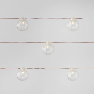 30ct Clear Globes Dewdrop LED String Lights Warm White with Copper Wire - Wondershop™ | Target