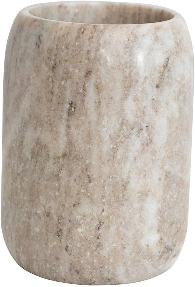 Creative Co-Op Modern Marble Bottle Holder, White Crock, Natural | Amazon (US)