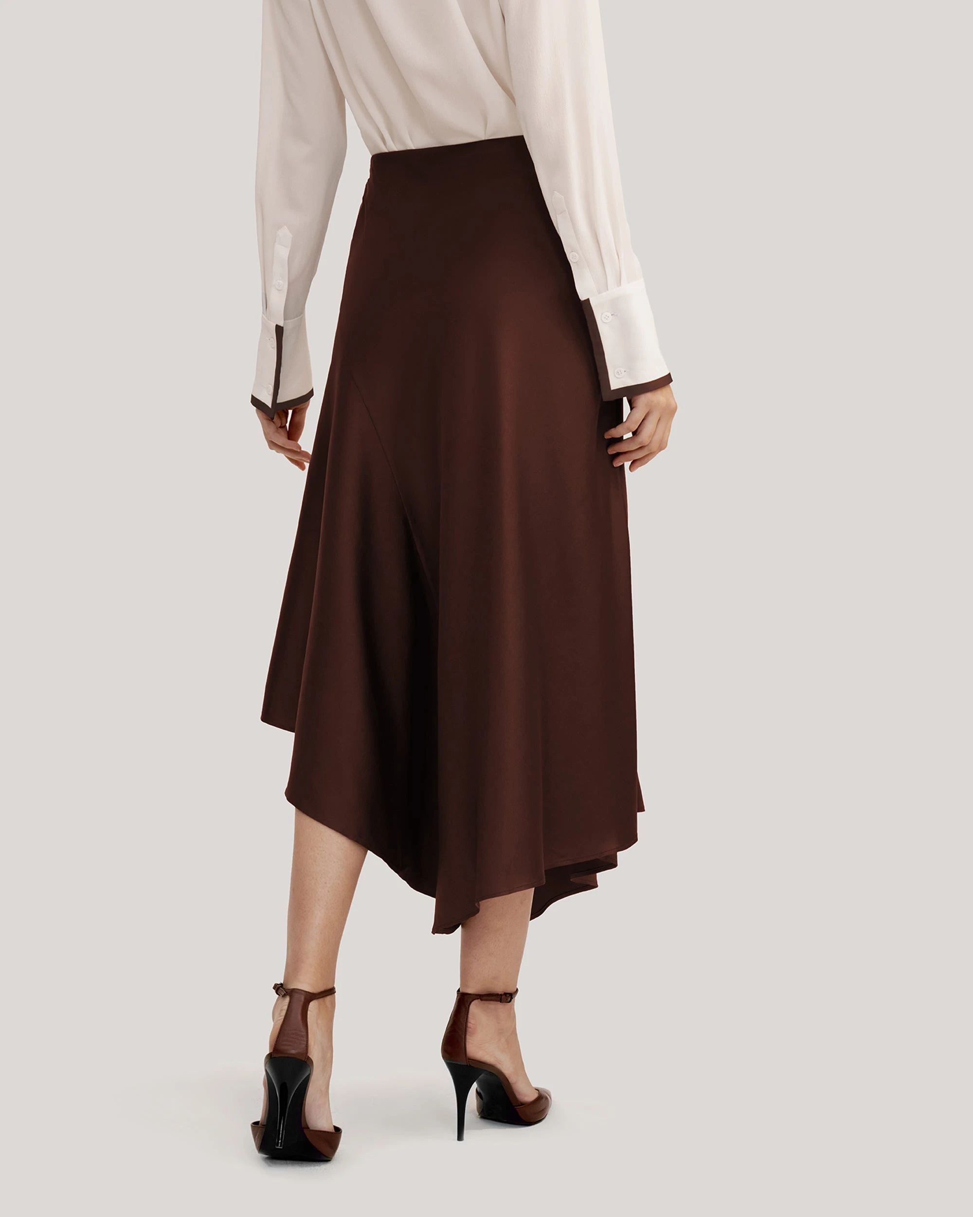 Flattering Silk Skirt With Asymmetric Hem | LilySilk