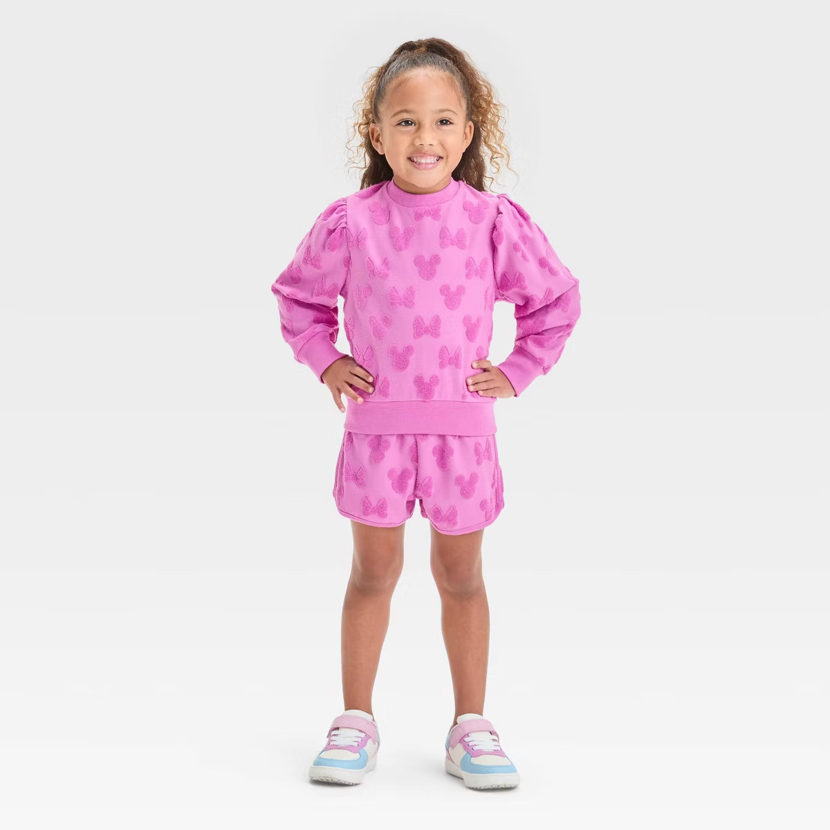 Toddler Girls' 2pc Disney Minnie Mouse Pullover Top and Shorts Bottom Set - Pink | Target