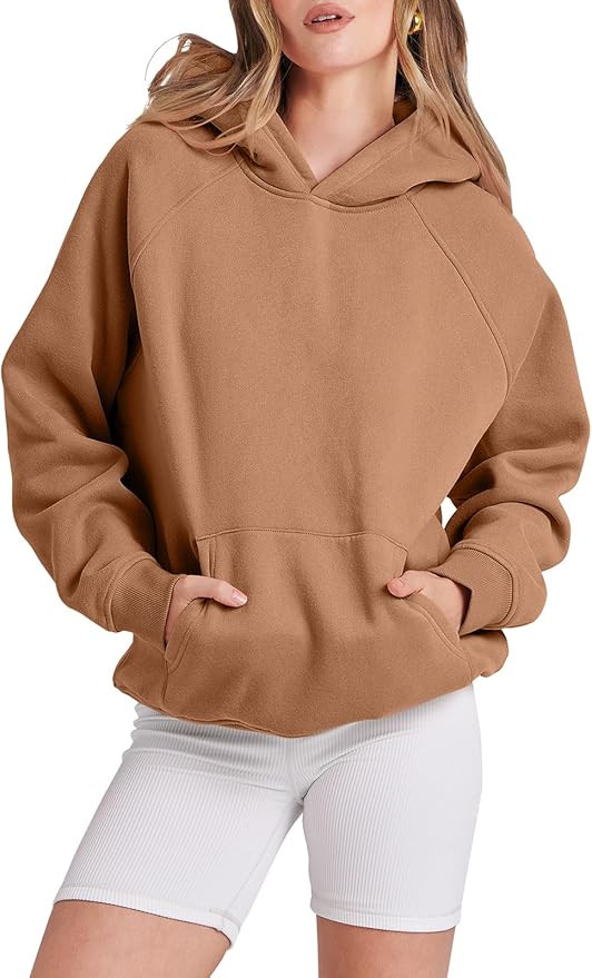 ANRABESS Women Hoodies Fleece Oversized Sweatshirt Casual Basic Long Sleeve Athletic Workout Pull... | Amazon (US)