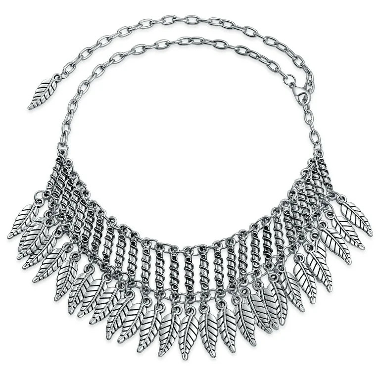 Feather Wide Choker Silver Western Jewelry Necklace | Walmart (US)