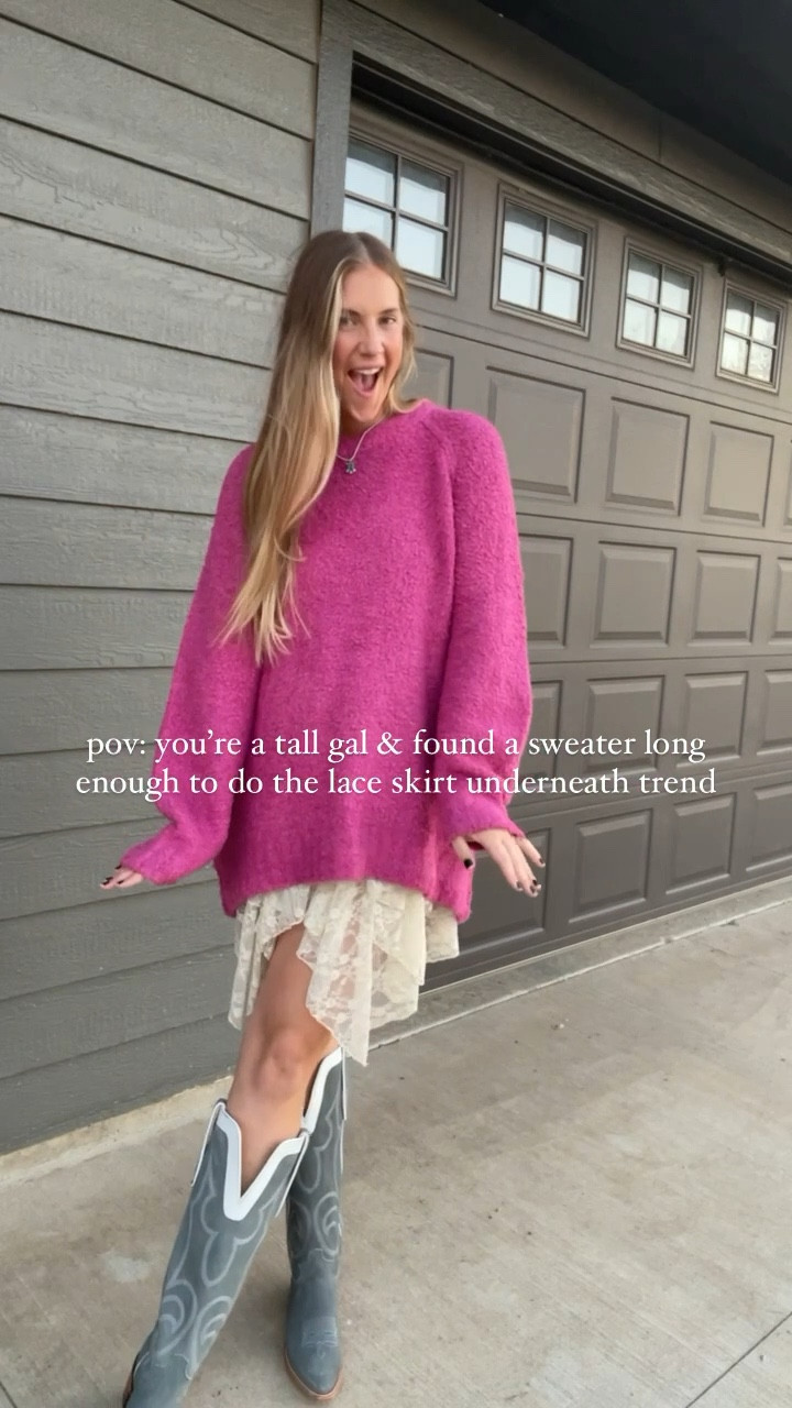 The sweater of every tall girls dream. Wearing an XL in sweater
Large in skirt
Boots are Justins. code- ASHLEY

#LTKstyletip #LTKfindsunder50 #LTKsalealert
