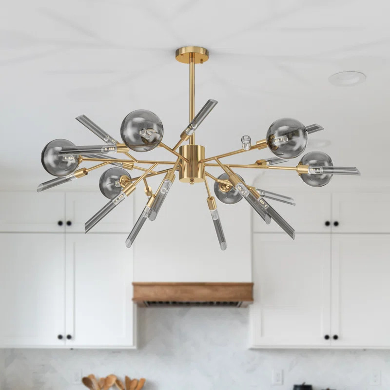 Kahmiyah 24 - Light Dimmable Sputnik Modern Linear Chandelier | Wayfair North America