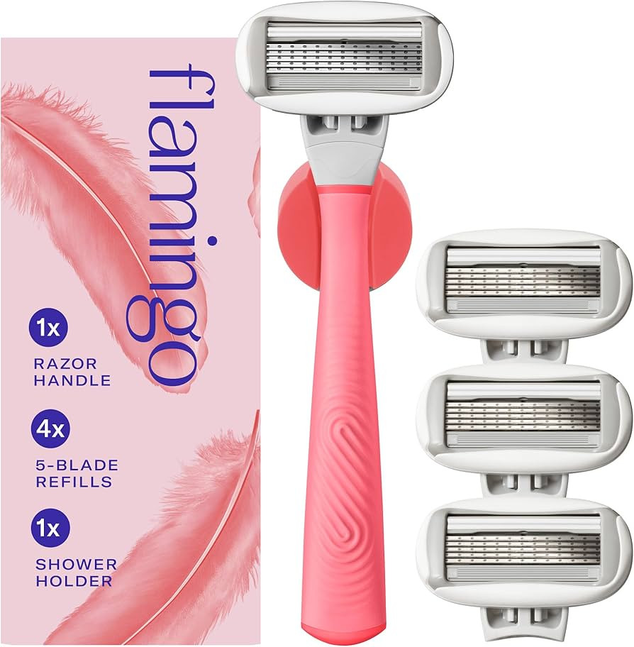 Flamingo Shaving Razor Set for Women - Original Razor Handle, 4 Blade Refills, and Shower Holder ... | Amazon (US)