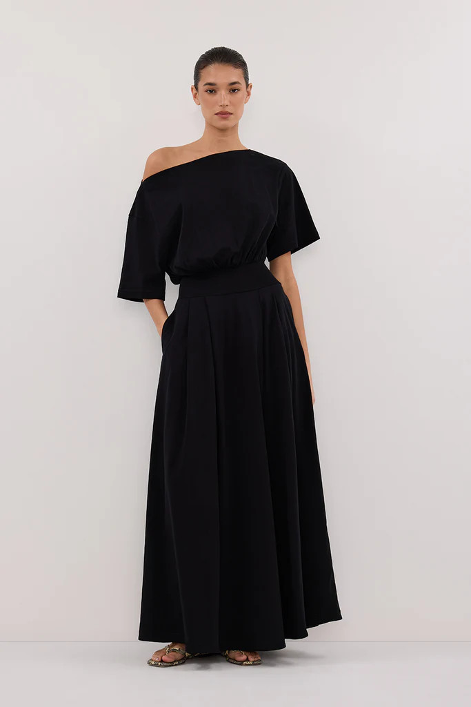 ESME BLACK ASYM MAXI DRESS | DISSH