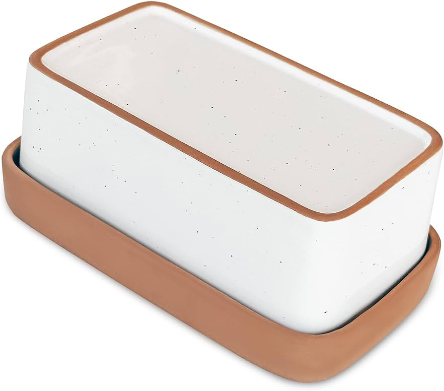 Mora Ceramic Two-in-One Butter Dish with Lid, Covered Butter Crock Container to Leave on Countert... | Amazon (US)